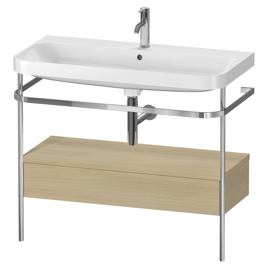 Combination de lavabo HAPPY
D.2 PLUS, 97,5 x 49 x 85 cm
élément à 1 tiroir
posé sur le sol, profil chromé
lavabo, porte-serviette
soupape d'écoulement
Push Open incl.