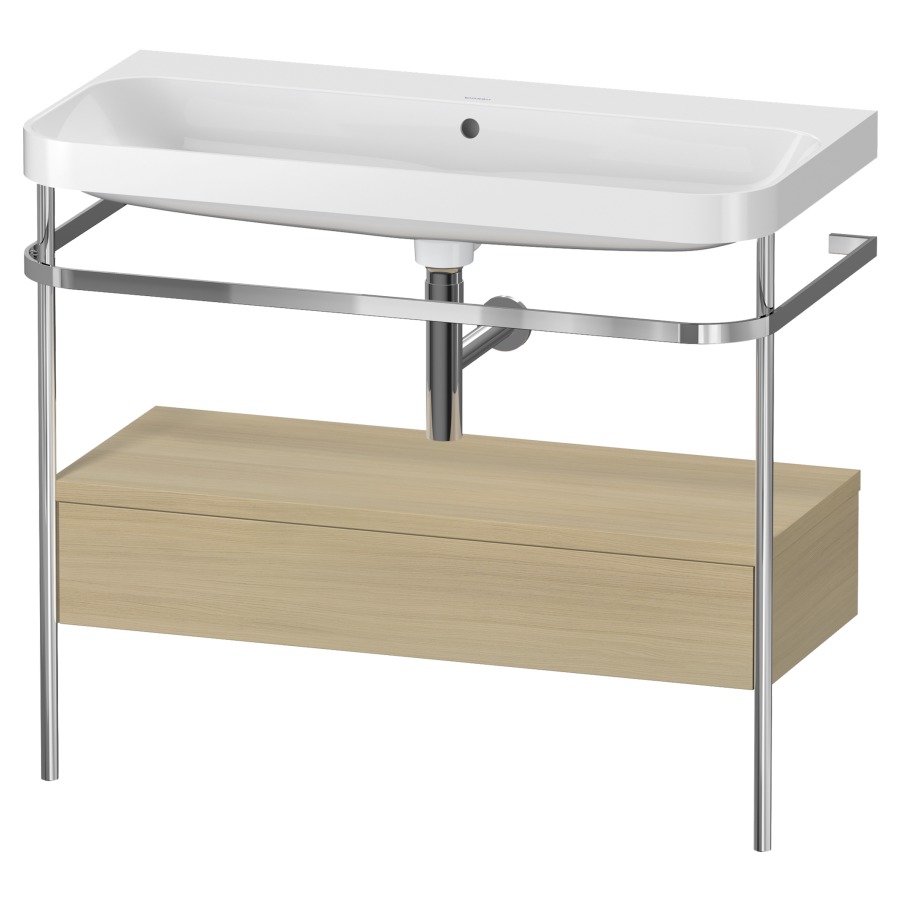Combination de lavabo HAPPY
D.2 PLUS, 97,5 x 49 x 85 cm
élément à 1 tiroir
posé sur le sol, profil chromé
lavabo, porte-serviette
soupape d'écoulement
Push Open incl.