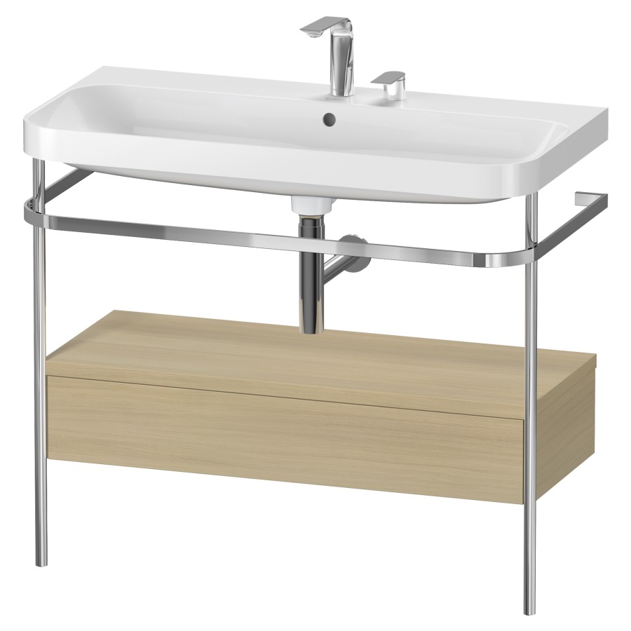 Combination de lavabo HAPPY
D.2 PLUS, 97,5 x 49 x 85 cm
élément à 1 tiroir
posé sur le sol, profil chromé
lavabo, porte-serviette
soupape d'écoulement
Push Open incl.
