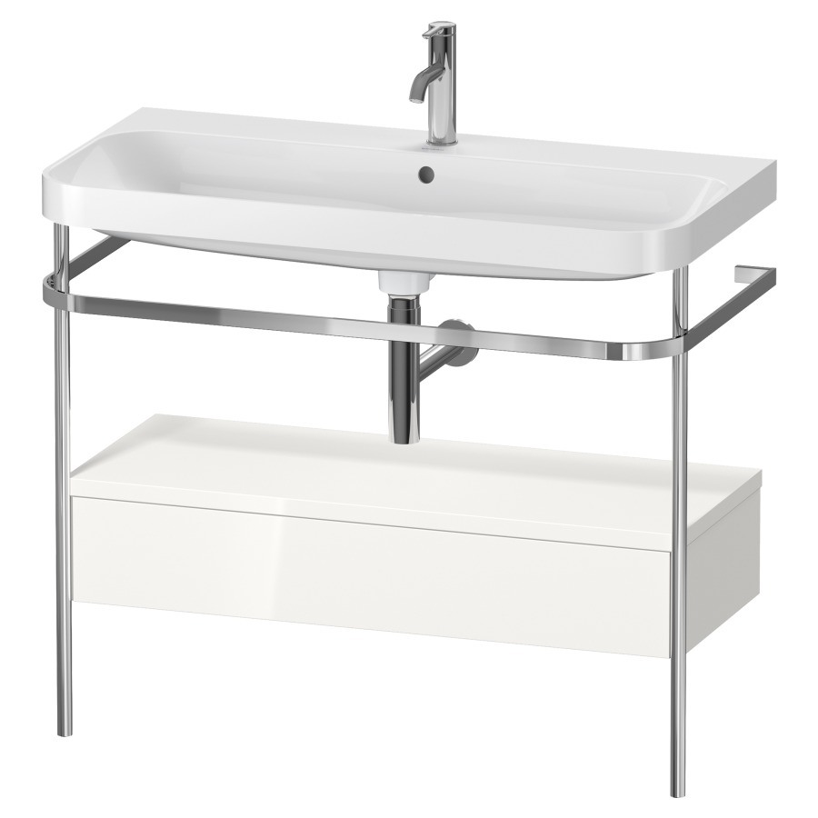 Combination de lavabo HAPPY
D.2 PLUS, 97,5 x 49 x 85 cm
élément à 1 tiroir
posé sur le sol, profil chromé
lavabo, porte-serviette
soupape d'écoulement
Push Open incl.