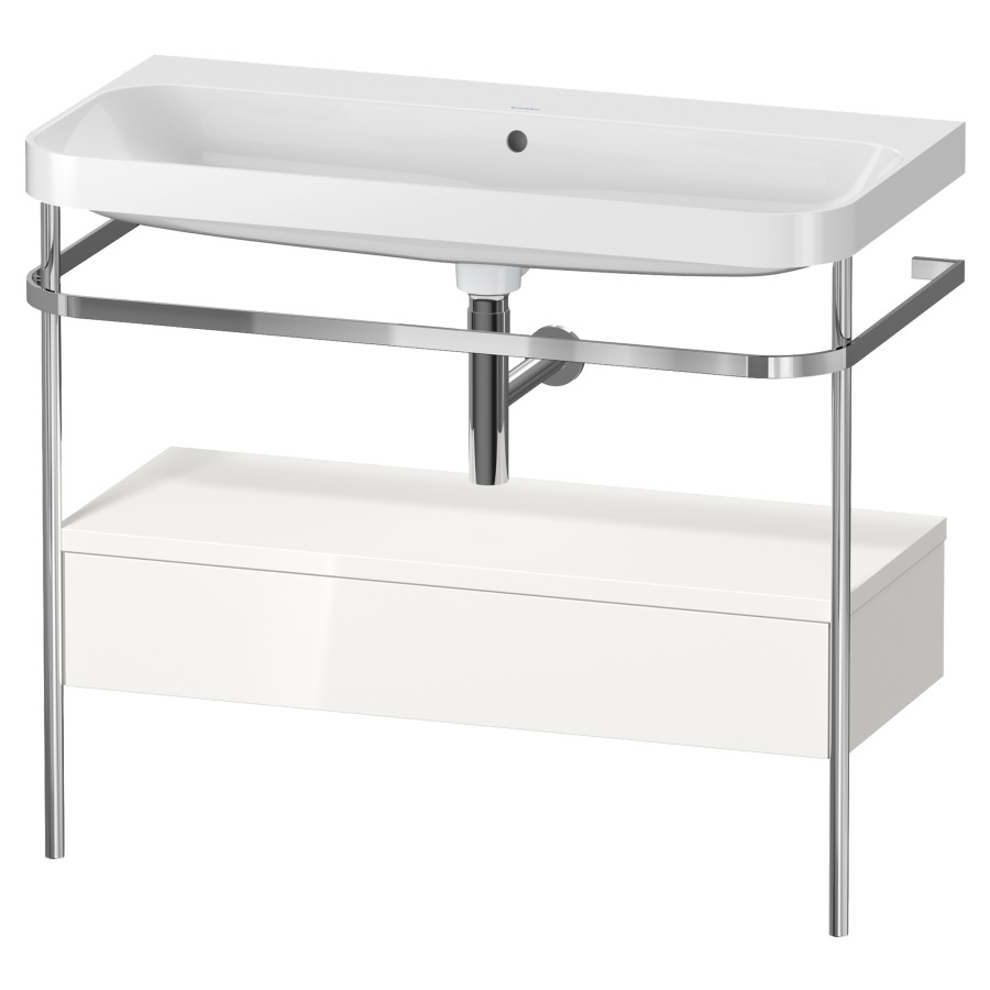 Combination de lavabo HAPPY
D.2 PLUS, 97,5 x 49 x 85 cm
élément à 1 tiroir
posé sur le sol, profil chromé
lavabo, porte-serviette
soupape d'écoulement
Push Open incl.