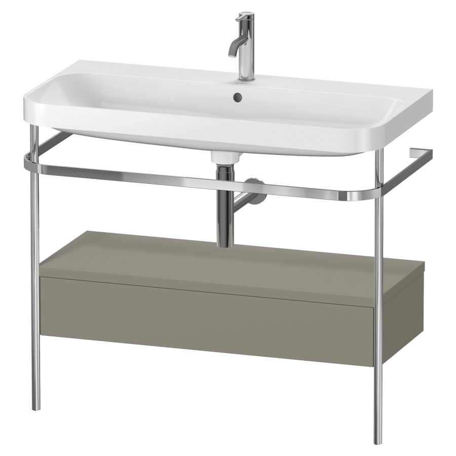 Combination de lavabo HAPPY
D.2 PLUS, 97,5 x 49 x 85 cm
élément à 1 tiroir
posé sur le sol, profil chromé
lavabo, porte-serviette
soupape d'écoulement
Push Open incl.