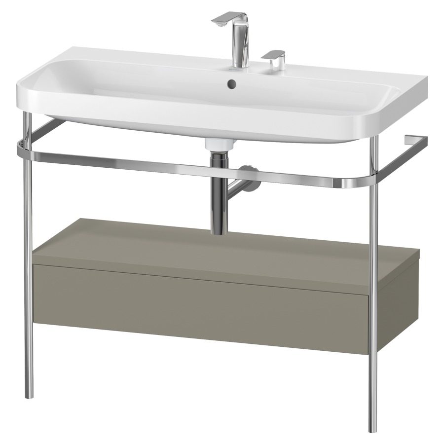 Combination de lavabo HAPPY
D.2 PLUS, 97,5 x 49 x 85 cm
élément à 1 tiroir
posé sur le sol, profil chromé
lavabo, porte-serviette
soupape d'écoulement
Push Open incl.