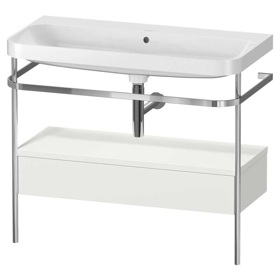 Combination de lavabo HAPPY
D.2 PLUS, 97,5 x 49 x 85 cm
élément à 1 tiroir
posé sur le sol, profil chromé
lavabo, porte-serviette
soupape d'écoulement
Push Open incl.