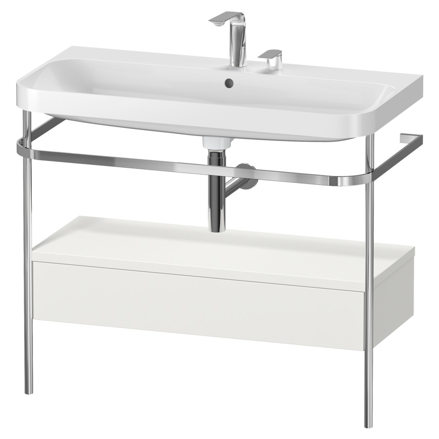 Combination de lavabo HAPPY
D.2 PLUS, 97,5 x 49 x 85 cm
élément à 1 tiroir
posé sur le sol, profil chromé
lavabo, porte-serviette
soupape d'écoulement
Push Open incl.