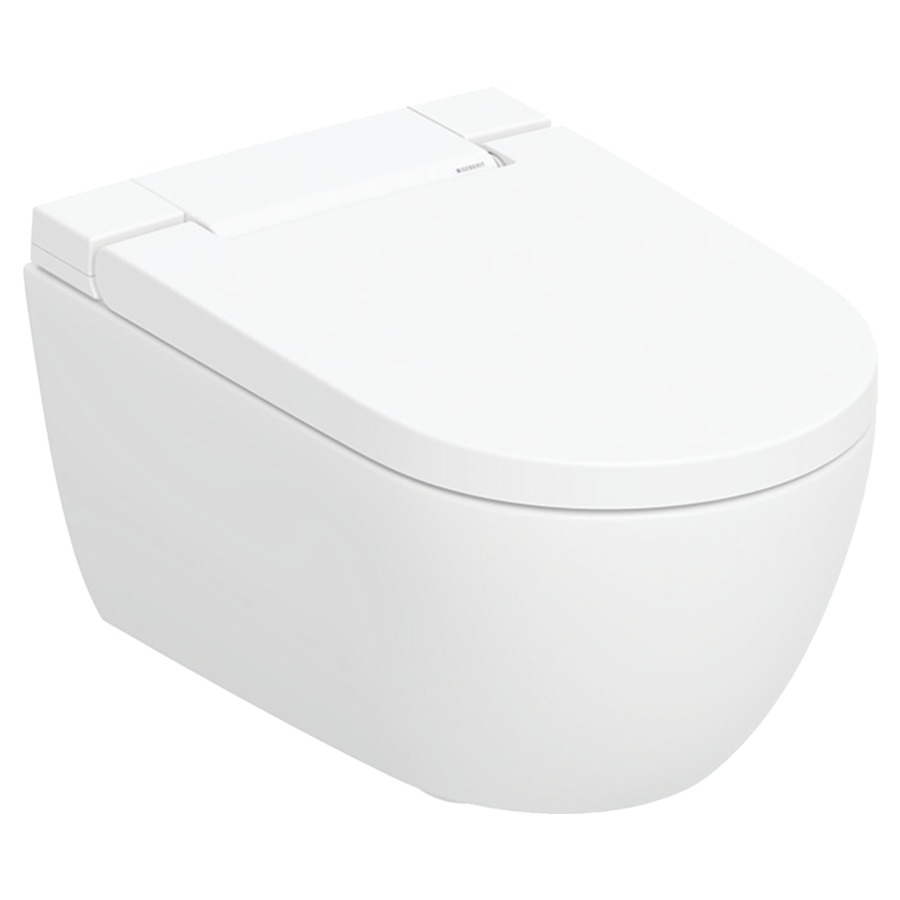 WCdouche Aquaclean Alba UP
37.5 x 40.5 x 56.5 cm
Cuvette murale, Céramique
Turbo-Flush, sans bord de rinçage
douchette avec
technologie WhirlSpray
programme de détartrage
siège de WC et couvercle avec
baissement automatique
couvercle de WC avec
SoftOpening, télécommande
compatible avec l'application
Geberit Home, set d'entrée
d'eau pour réservoirs à
encastrer Sigma et Omega
avec matériel de fixation
set isolation phonique
sans machettes 857106