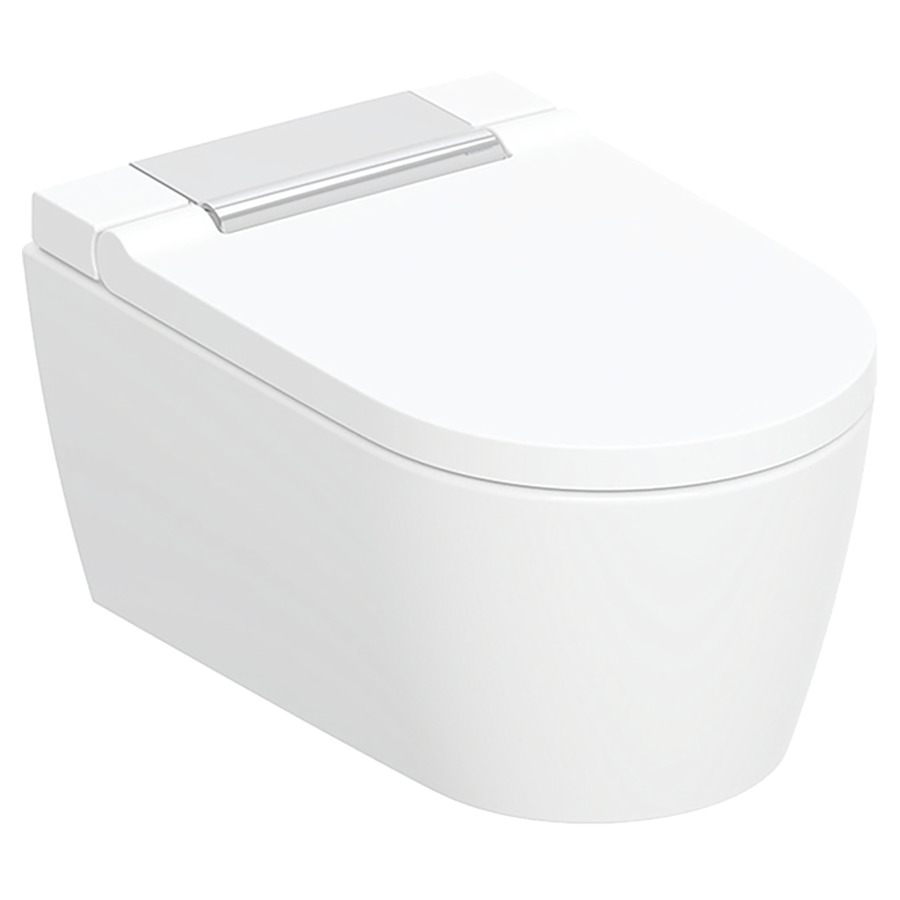 WCdouche AQUACLEAN SELA UP
cuvette murale en céramique
pour chasse d'eau à encastrer
sans rebord de rinçage
technologie de rinçage
Turbo-Flush, douche à eau
tempérée, buse pour dames
télécommande, matériel de
fixation et de raccordement
siège avec couvercle, Soft-Closing
Soft-Opening, 230 V
sans machettes 857 106