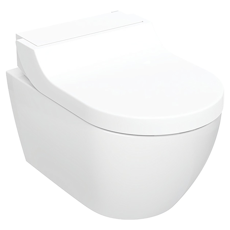 WCdouche AQUACLEAN TUMA
COMFORT UP
cuvette murale en céramique
blanc, pour chasse d'eau à
encastrer, sans rebord de
rinçage, douche à eau tempérée
avec technologie de douche
Whirl-Spray, buse pour dames
séchage à air chaud
absorption des odeurs
télécommande, chauffage de
siège de WC, SoftClosing
SoftOpening, matériel de
fixation et de raccordement
manchette d'écoulement
entrée d'eau latérale à gauche
cachés, 230 V, 2000 W