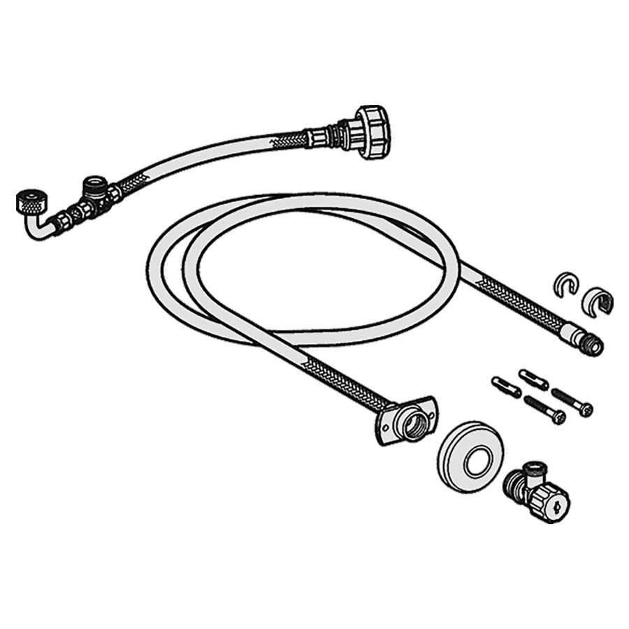 Set de raccordement d'eau
pour support WCdouche
AQUACLEAN TUMA à la chasse
d'eau à encastrer Omega 12 cm
hauteur 82/98 cm, chasse
d'eau à encastrer Kappa 15 cm
raccordement 19,5 cm