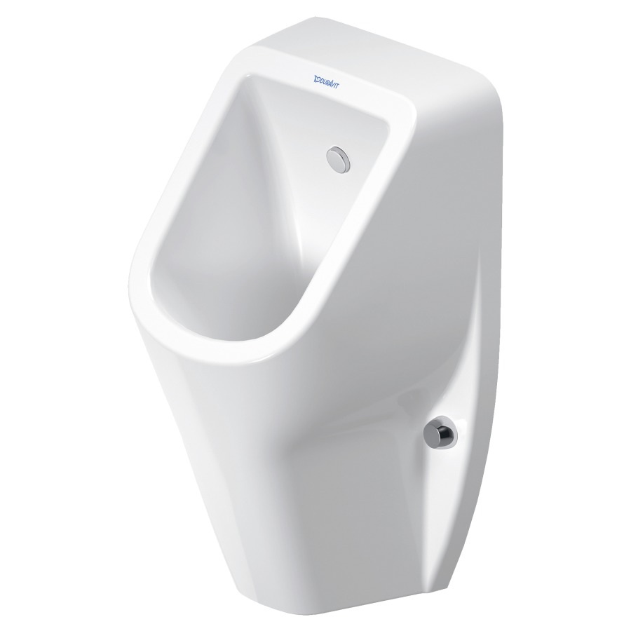 Urinoir DURAVIT No. 1
céramique, sans couvercle
rimless, entrée par l'arrière
avec buse de rinçage
set d'entrée, soupape
d'écoulement, siphon à culot
D 32 mm, matériel de fixation