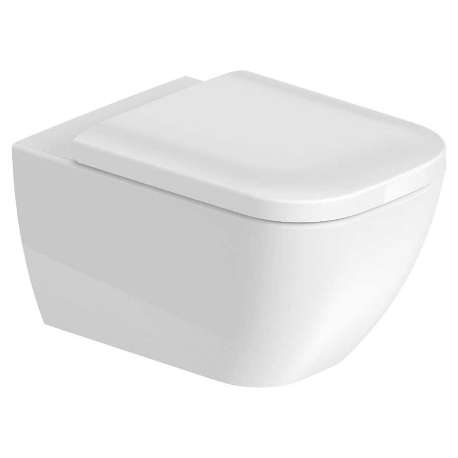 Cuvette murale HAPPY D.2 UP
54 x 36,5 cm, rimless
céramique, pour chasse d'eau à
encastrer, matériel de
fixation Durafix