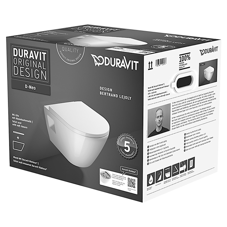 Cuvette murale Set D-NEO UP
se compose de
cuvette murale D-Neo 342 148
et siège de WC D-Neo 351 801