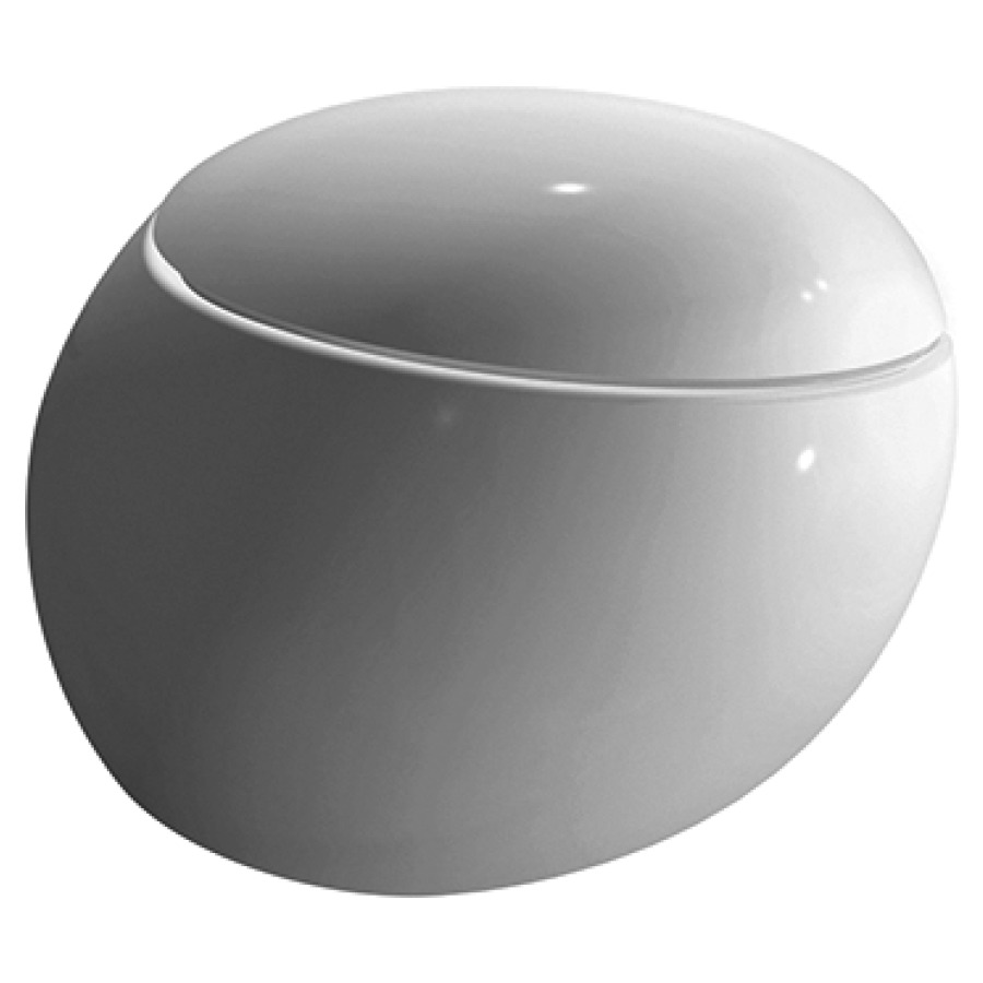 Cuvette murale ALESSI ONE UP
rimess, céramique, pour chasse
d'eau à encastrer