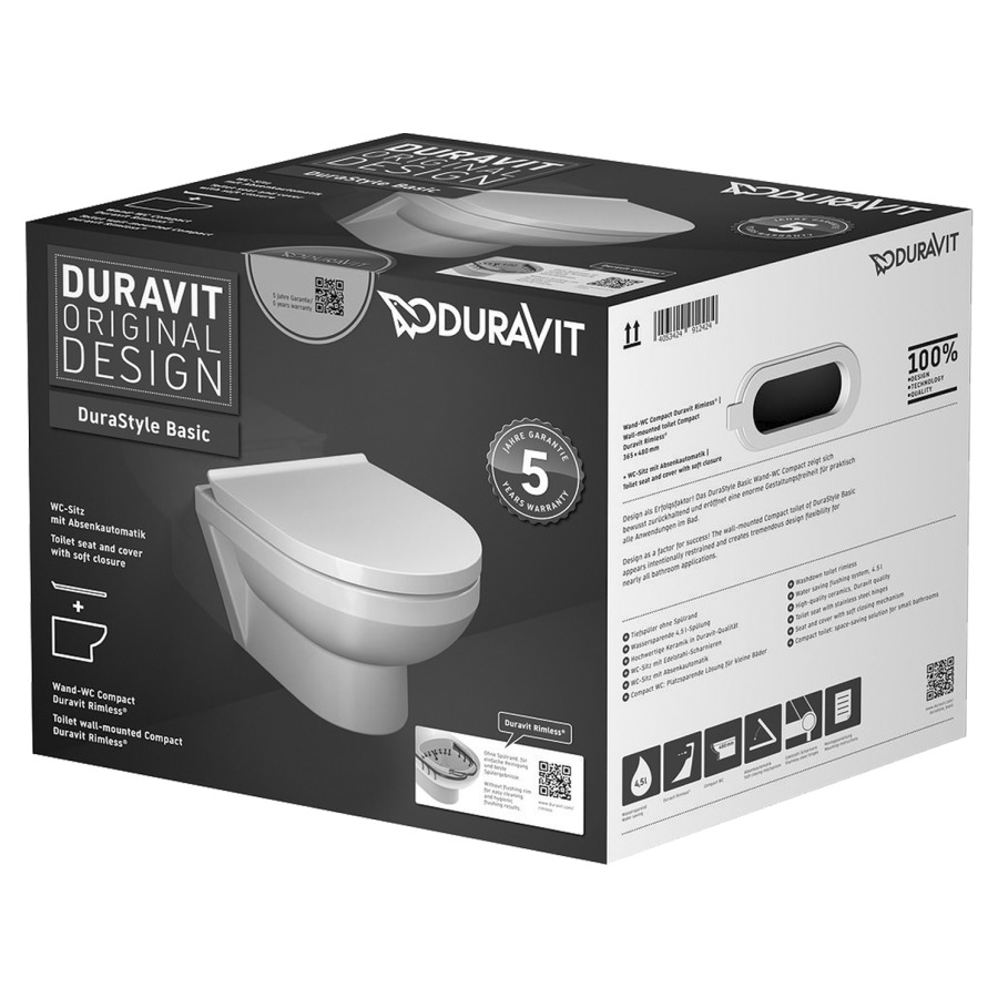 Cuvette murale Set Duravit No. 1 Compact UP