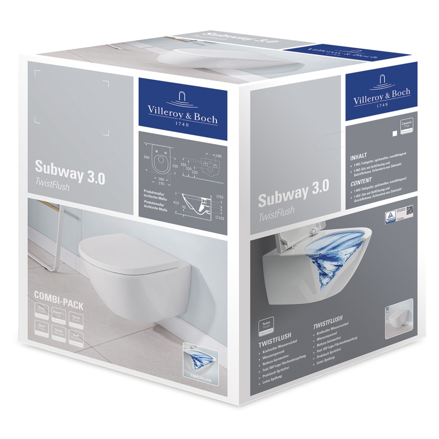 Cuvette murale Combi-Pack Subway 3.0 UP