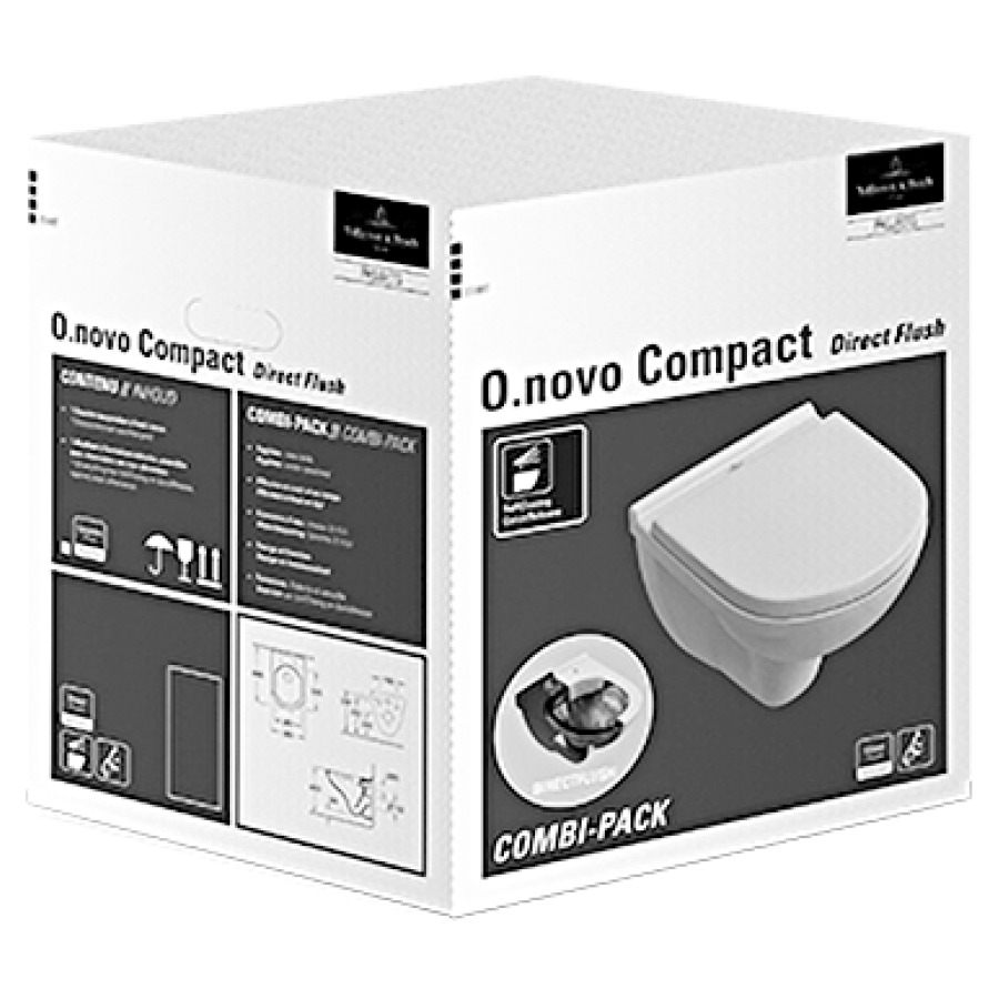 Cuvette murale O.NOVO UP
Combi-Pack, se compose de:
cuvette murale O.Novo 5688 R0
siège de WC O.Novo 9M38 S1
