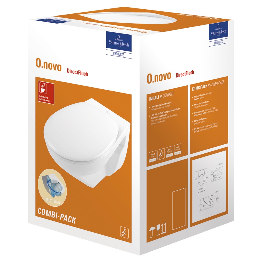 Cuvette murale O.NOVO UP
Combi-Pack, se compose de:
cuvette murale 342 282 et
siège de WC 351 808