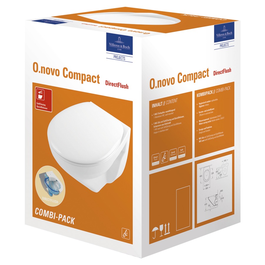 Cuvette murale Combi-Pack O.Novo Compact UP