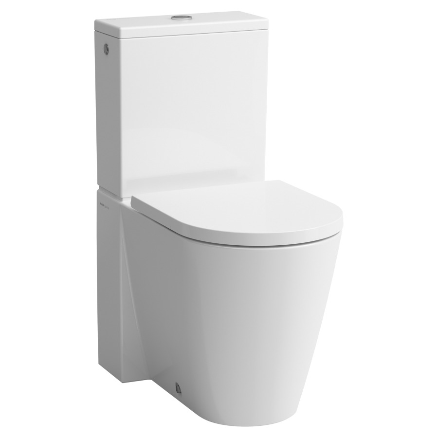 Cuvette au sol KARTELL LAUFEN
rimless, céramique
pour chasse d'eau apparent
sortie Vario, matériel
de fixation