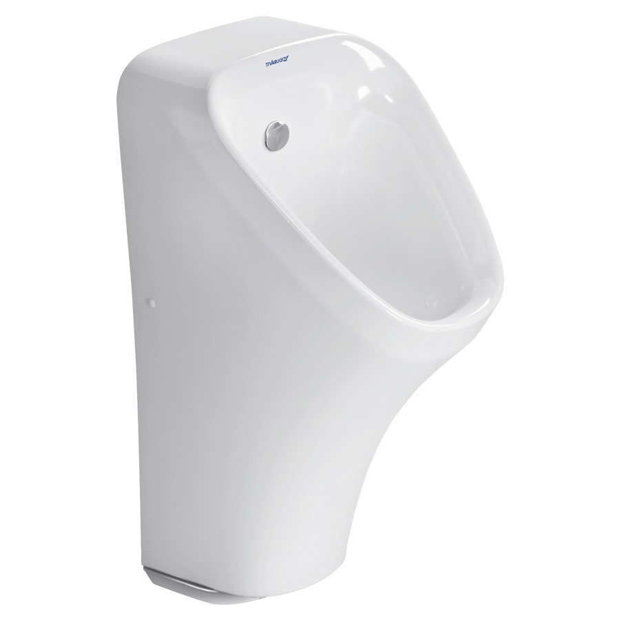 Urinoir à aspiration DURASTYLE
céramique, pour alimentation à
batterie 6 V, entrée d'eau
derrière, sortie cachée
horizontale, commande
électronique, avec buse de
rinçage, set d'alimentation
membrane anti-odeurs
matériel de fixation