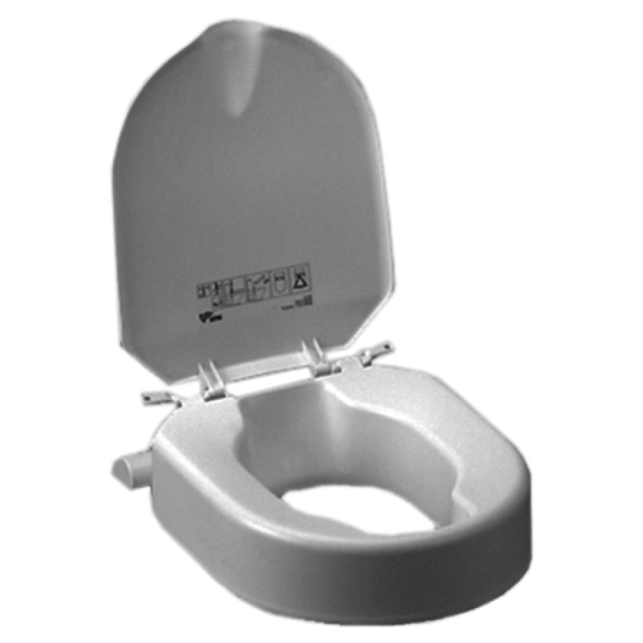 Siège de WC HI-LOO
avec couvercle, montage fixe
siège élevée de 10 cm
matériel de fixation inclus