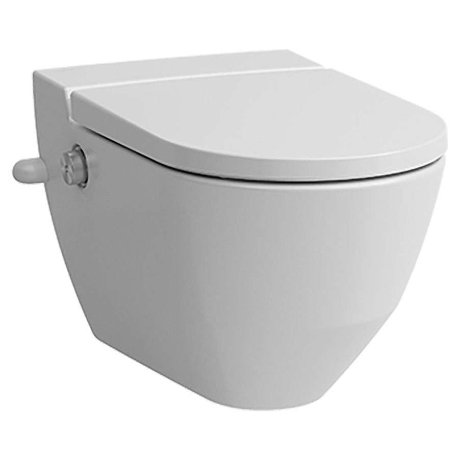 WCdouche CLEANET NAVIA UP
cuvette murale en céramique
bouton tournant pour fonction
de douche inclus, matériel
de fixation et de raccordement
manchette d'écoulement, siège
avec couvercle, abaissement
automatique, 220-240 V
avec ouverture latérale pour
entrée d'eau externe 19,5 cm
recouvrement pour ouverture
latérale inclus