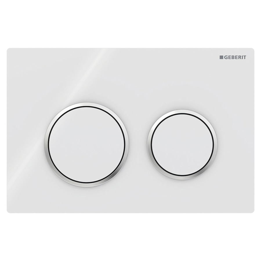 Plaque de déclenchement Omega20 ronde
Plastique, commande à deux quantités
par devant ou par dessus