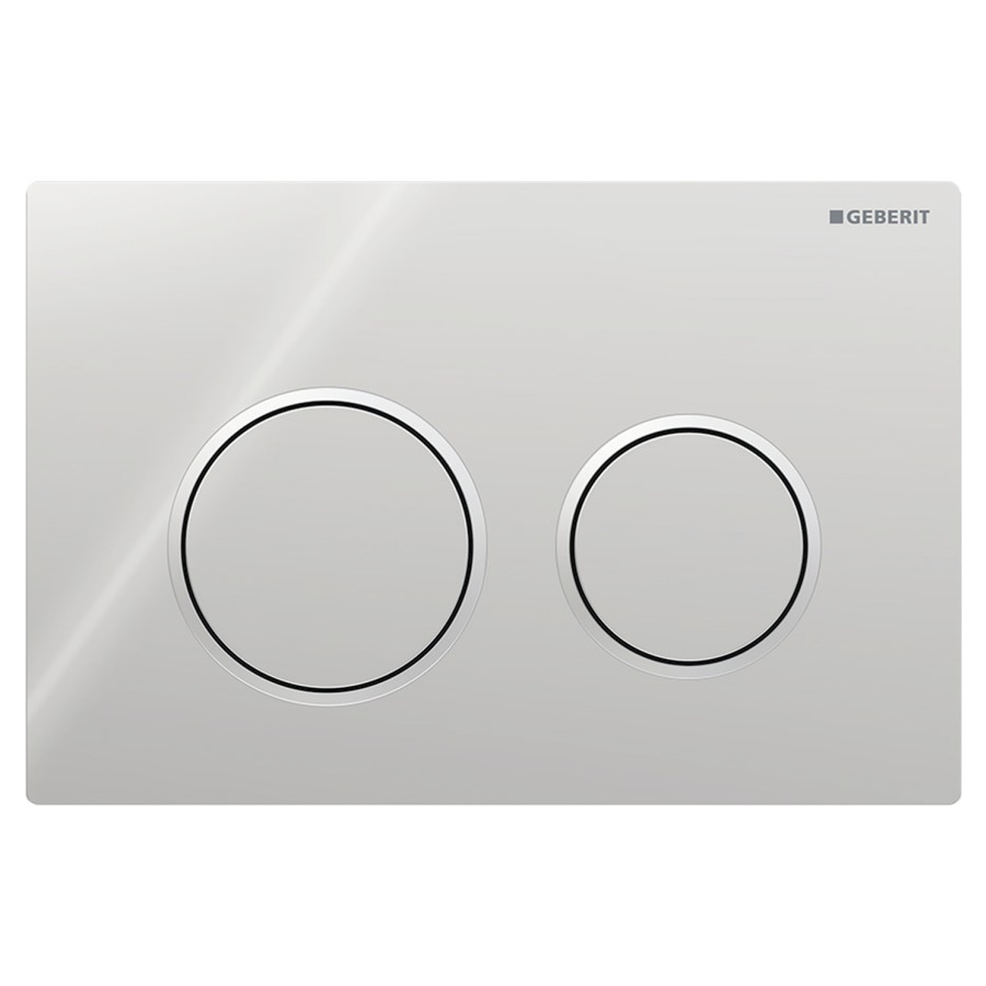 Plaque de déclenchement Omega20 ronde
Plastique, commande à deux quantités
par devant ou par dessus