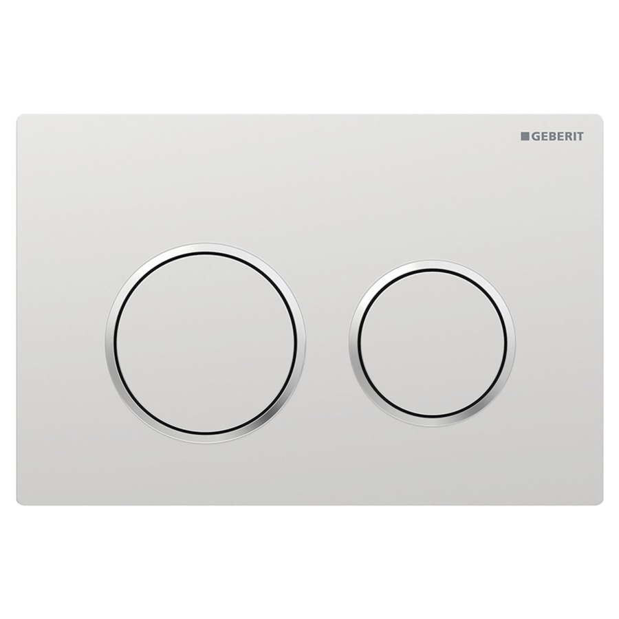 Plaque de déclenchement Omega20 ronde
Plastique, commande à deux quantités
par devant ou par dessus