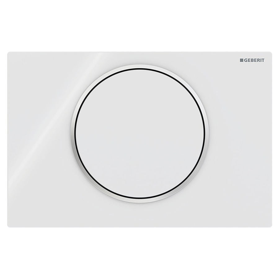 Plaque de déclenchement Sigma10 ronde
commande rinçage-stop par devant
pour chasse d'eau à encastrer Sigma