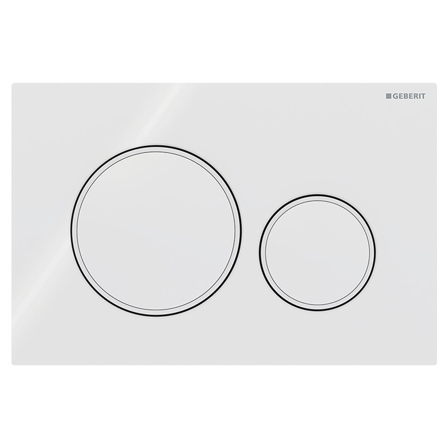 Plaque de déclenchement Sigma20 ronde
commande à deux quantités par
devant, pour chasse d'eau
à encastrer Sigma