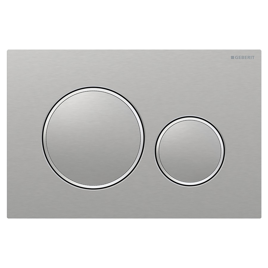 Plaque de déclenchement Sigma20 ronde
commande à deux quantités par
devant, pour chasse d'eau
à encastrer Sigma