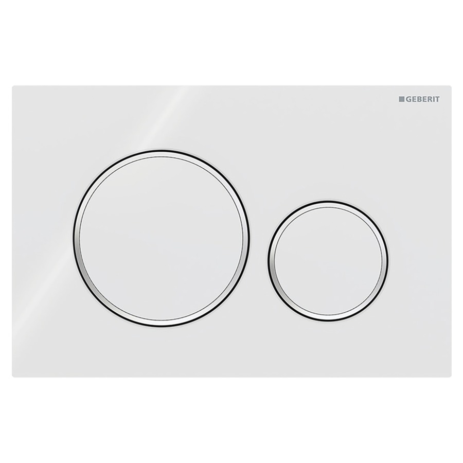 Plaque de déclenchement Sigma20 ronde
commande à deux quantités par
devant, pour chasse d'eau
à encastrer Sigma