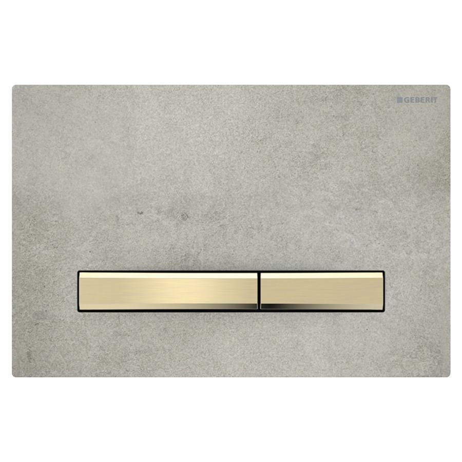 Plaque de déclenchement Sigma50 angulaire
zinc moulé
commande à deux quantités par devant
pour chasse d'eau à encastrer Sigma
plaque de base et touches
laiton brossé