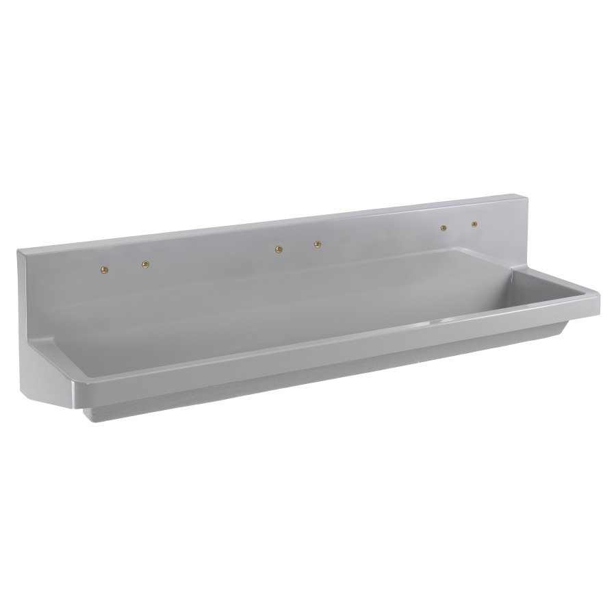 Lavabo rigole ROMAY
180 x 52 cm, dosseret 30 cm
pour 3 batteries murales
matière synthétique
soupape à grille 1 1/2"