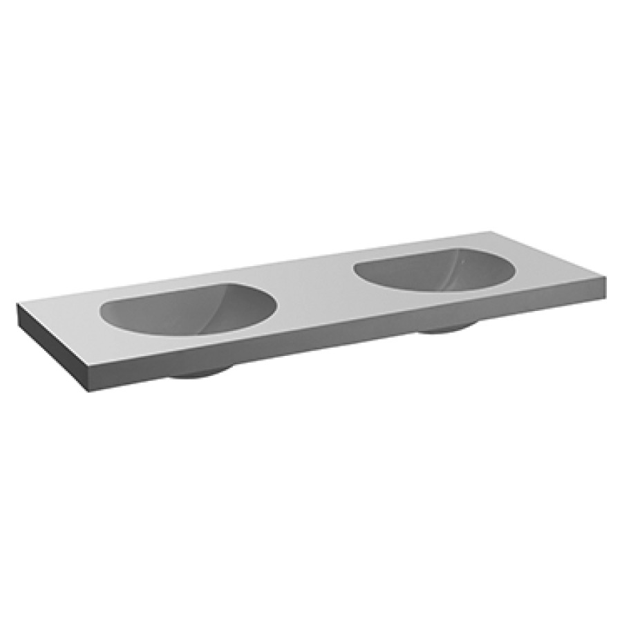 Lavabo en série  VARELLO RONDA
130 x 17.2 x 55 cm
Coulée minérale béton polymère
montage mural, 2 lavabos
sans trop-plein, avec soupape d’écoulement
sans matériel de fixation 104 328/329