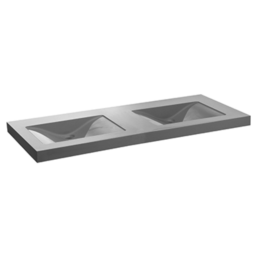 Lavabo en série  VARELLO UNDA
130 x 9.5 x 55 cm
Coulée minérale béton polymère
montage mural, 2 lavabos
sans trop-plein, avec soupape d’écoulement
sans matériel de fixation 104 328/329