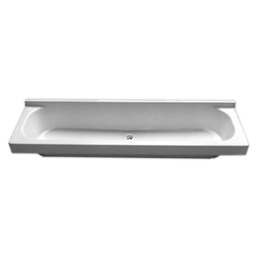 Lavabo rigole ROMEX
180 x 37,7 cm, matière
synthétique, rebord court
sans tablette de robinetterie
consoles attenantes
soupape à surverse 1 1/2"