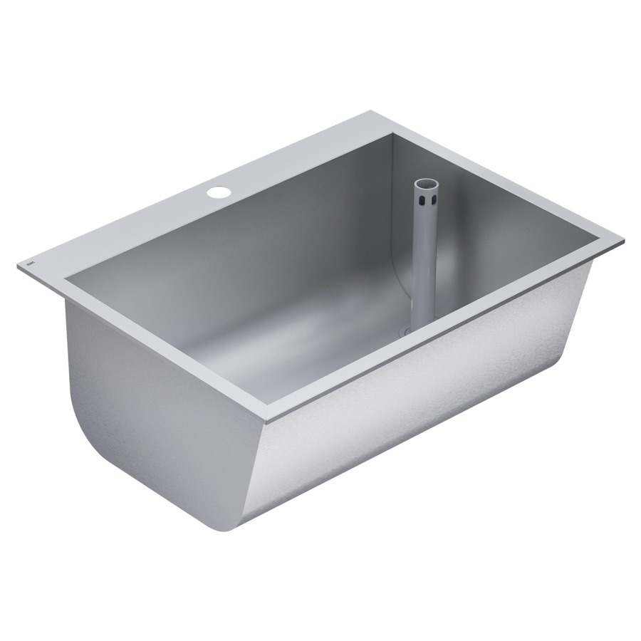 Bac à laver SIRIUS BS323N
67 x 52 cm, acier au nickel
chrome, modèle à encastrer
soupape à surverse 1 1/2" à
droite, avec trou pour
robinetterie