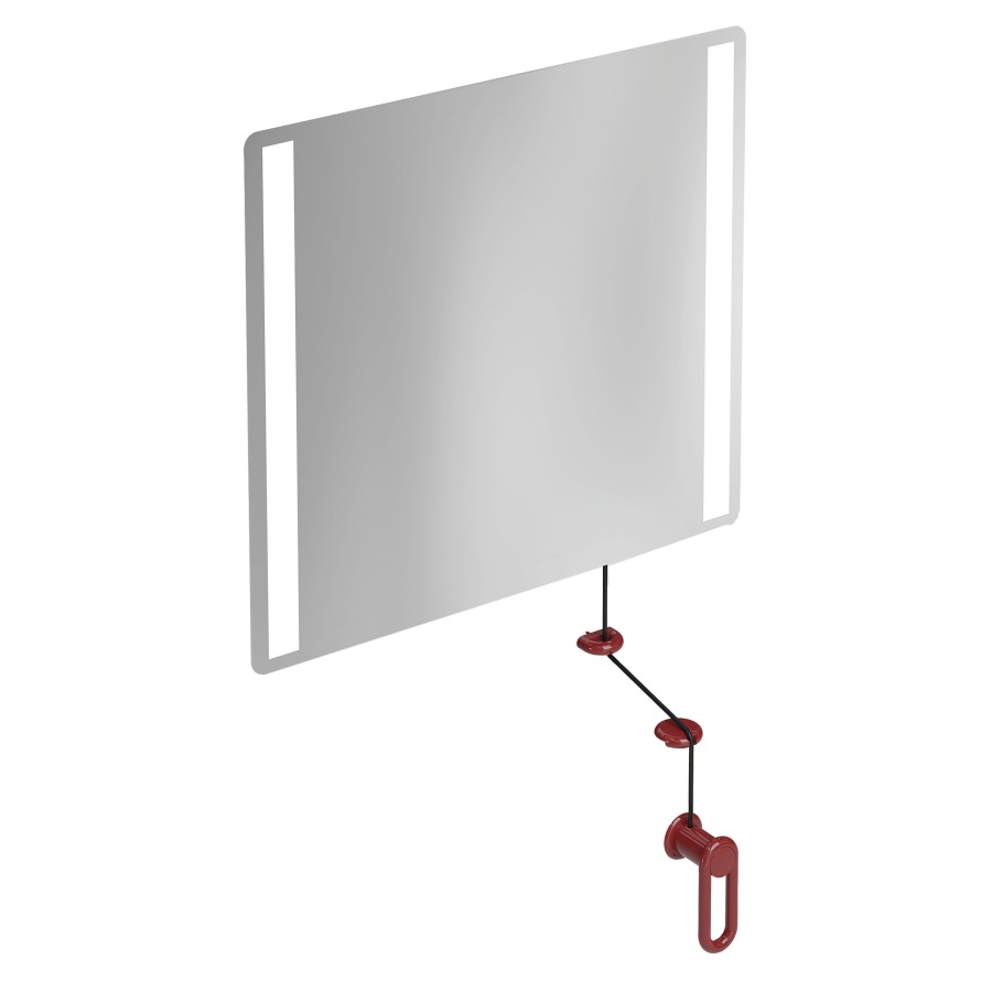 Miroir inclinable HEWI 477/801
60 x 54 x 0,6 cm
éclairage LED integré sur les
côtés à droite et à gauche
élément de maintien et
manivelle en polyamide, IP44