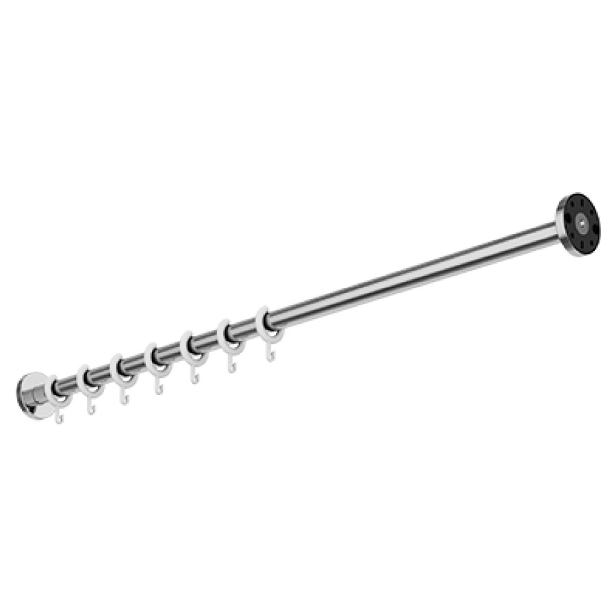 Tringle de douche HEWI S900
100 cm, ajustable, D 25 mm
acier inoxydable, 10 anneaux
blanc, fixation cachée