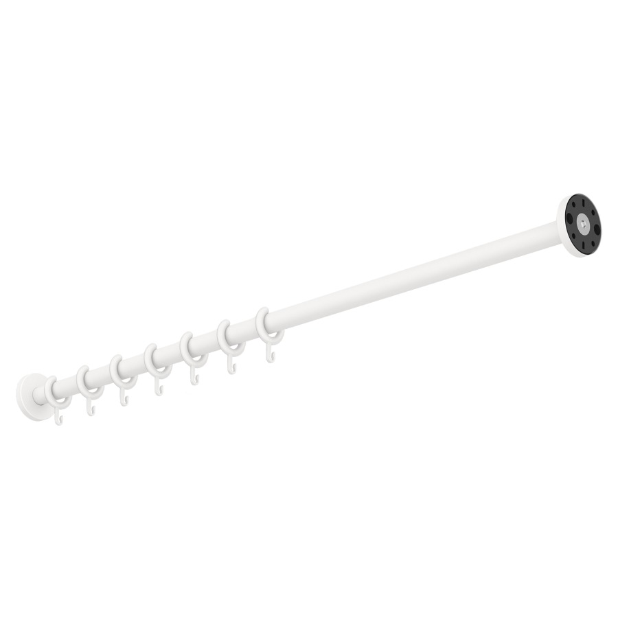 Tringle de douche HEWI S900
100 cm, ajustable, D 25 mm
acier inoxydable, 10 anneaux
blanc, fixation cachée