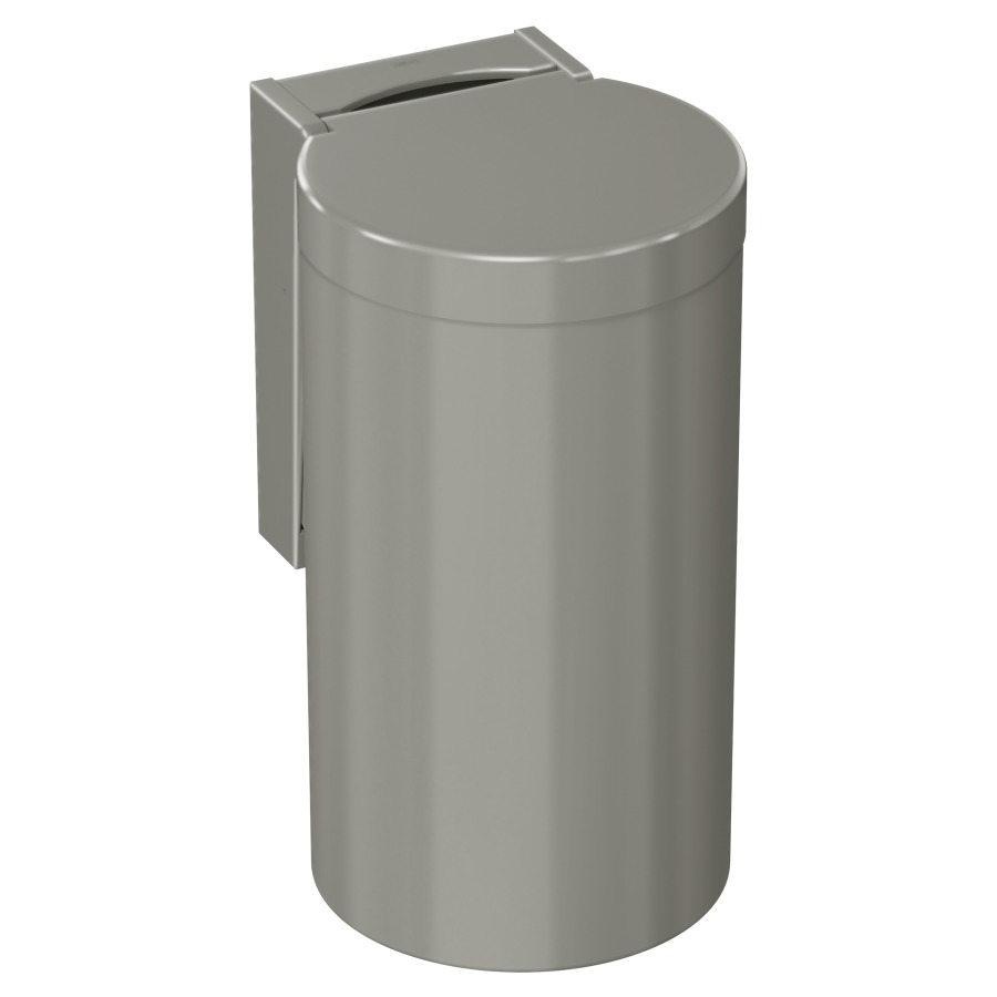 Abfallbehälter HEWI 477/801
B 21 cm, H 33 cm, D 18 cm
Inhalt 6 Liter, Wandmontage