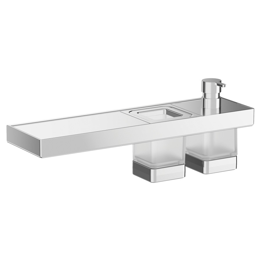 Porte-verre-distri.. savon avec tablette Indissima