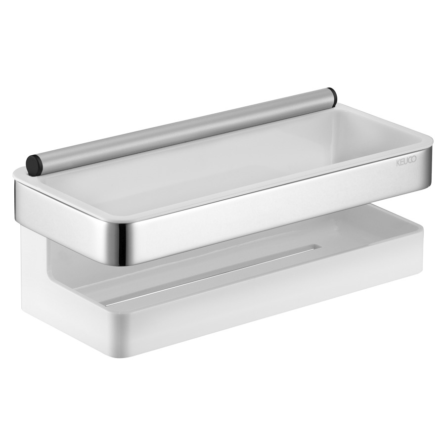 Corbeille de douche COLLECTION
MOLL, 24 x 8 x 11 cm
jatte en matière synthétique
essuie-vitre intégré