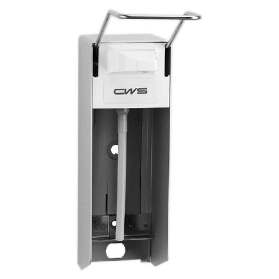 Distributeur de désinfect. CWS
Universal, aluminium éloxé
levier à bras long en acier
inoxydable, pour désinfectant
1000 ml