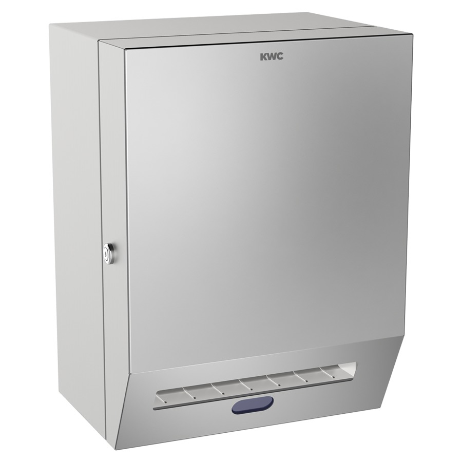 Distrib. essuie-mains RODAN
RODX630, 29 x 39 x 22,4 cm
acier inoxydable mat
commande d'approche
alimentation à pile
fermeture à clé
pour rouleaux de papier
matériel de fixation