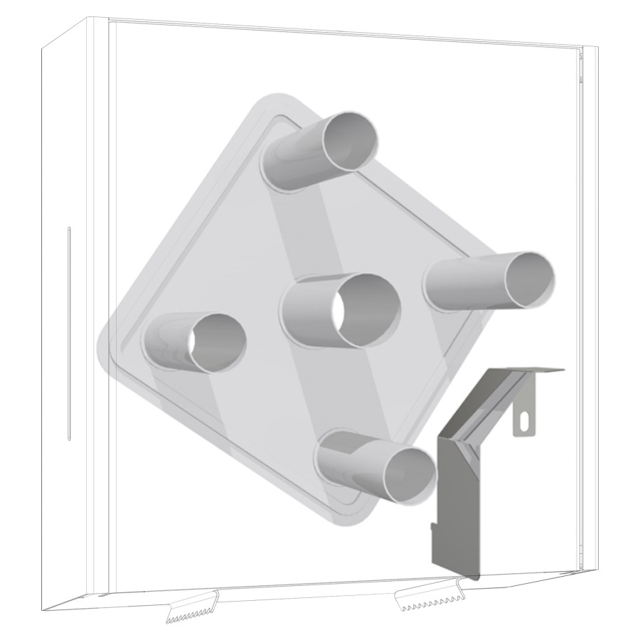 Set d'adaptation EXOS
ZEXOS670K, distributeur de
papier toilette à quatre
rouleaux, carrousel, carenage
rouleau de papier, matériel
de fixation, pour EXOS670X