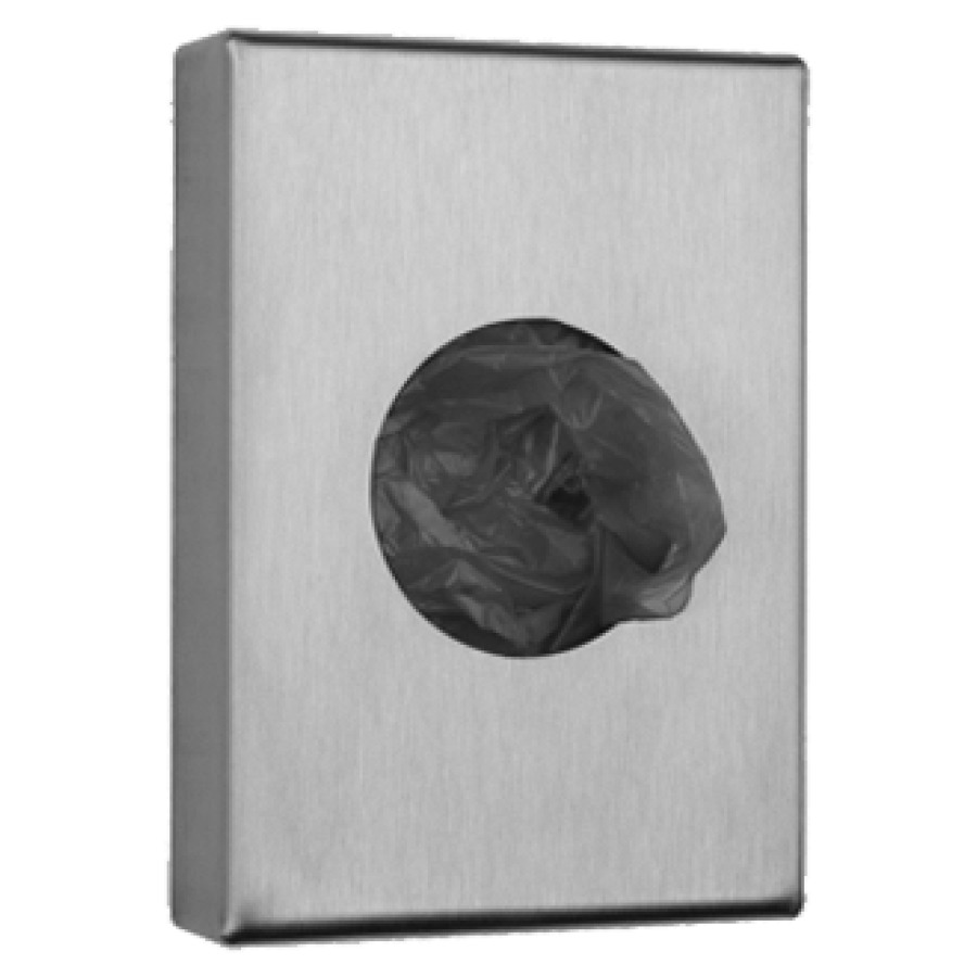 Distrib. sachets hyg. BOBRICK
AP, L 9,5 cm, H 13,5 cm
P 2,5 cm, acier inoxydable
fermeture à clé
pour 25 sachets synthétiques
de recharge à 2 couches