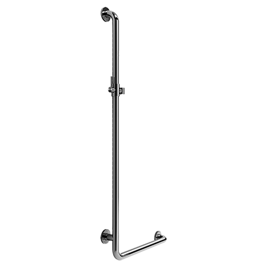 Glissière de douche INEOLINE
PLUS, forme-L, 50 x 120 cm
avec support à rotule, acier
inoxydable, Design Grip à
gauche, matériel de fixation
inclus